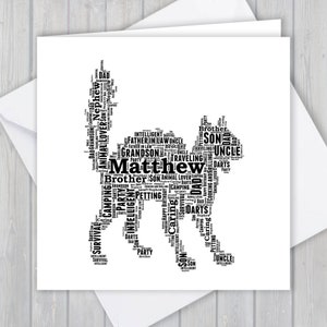Chat effrayant personnalisé, carte de vœux d’anniversaire, anniversaire unique ou souvenir de remerciement | Femme, Mari, Maman, Papa, Fils, Fille, Ami,