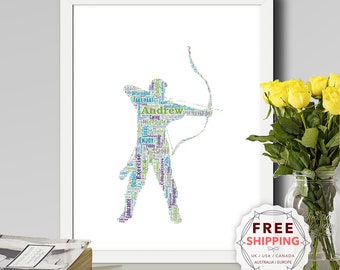 Personalized Archery Word Art Print: Unique Framed Keepsake SPO001