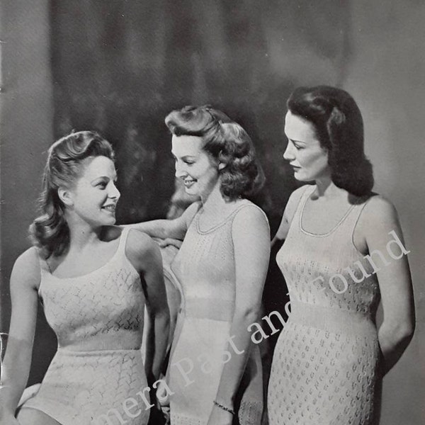 LADIES VESTS, PDF knitting pattern, 1930/40s lingerie, 2 Ply summer weight, 3 Designs, Womens underwear, Patons leaflet, Digital Download