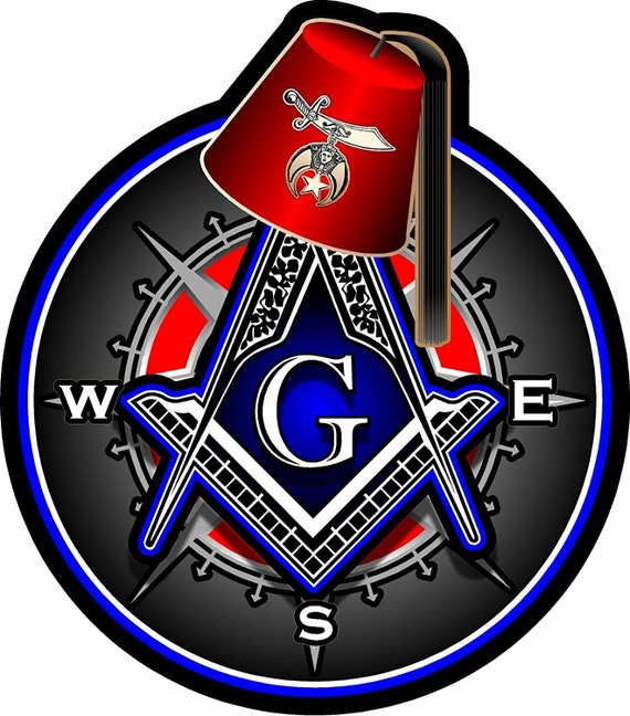 Masonic Shriner Compass Square Fez Decal Sticker LodgeOne Etsy