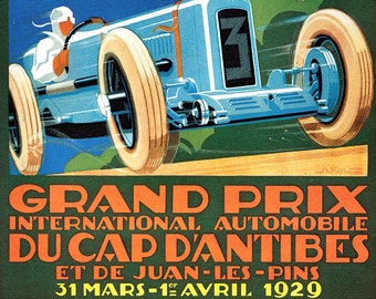 VINTAGE 1968 MONACO GRAND PRIX RACING A3 POSTER PRINT