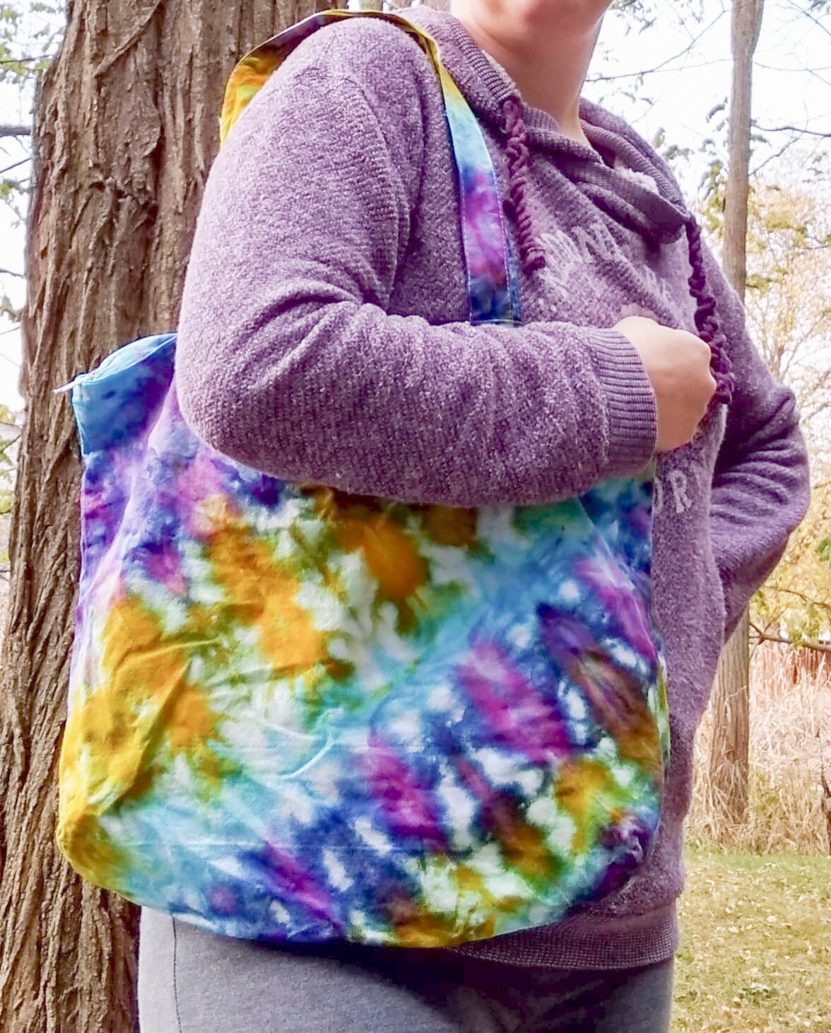 Tie dye canvas tote bag with zipper Etsy