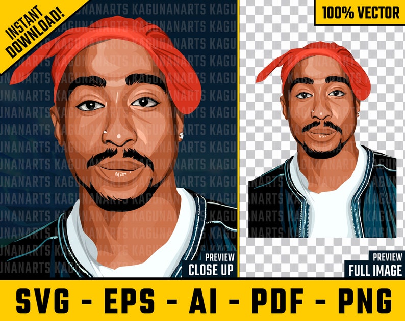 2Pac SVG, Tupac Amaru Shakur PNG, Tupac Shakur EPS, Rapper Poster Design, R...