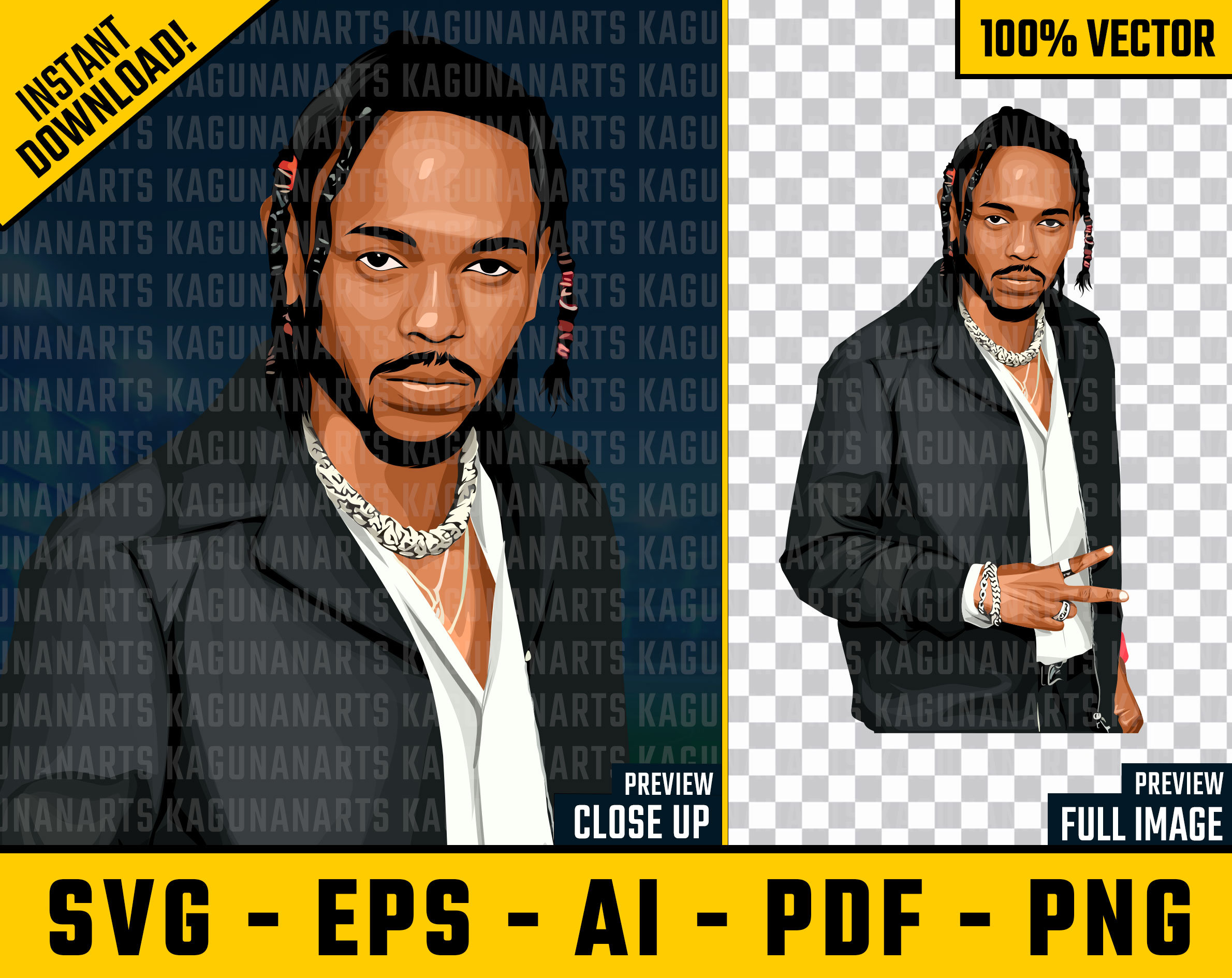 Kendrick Lamar SVG Duckworth PNG Kendrick Lamar EPS Rapper - Etsy