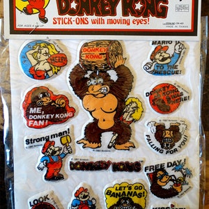 Nintendo Donkey Kong Puffy Stickers, Mario Puffy Stickers, Vintage aus den 1980er Jahren, datiert 1982