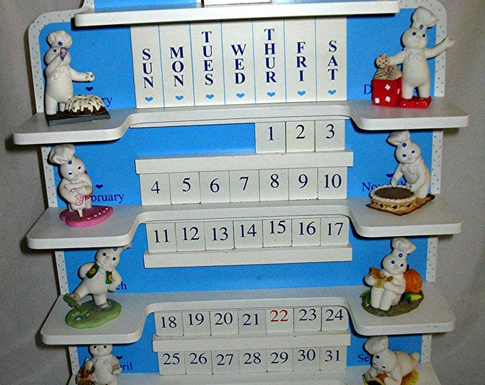 The Pillsbury Doughboy Calendar Figurines Wooden Perpetual Calendar