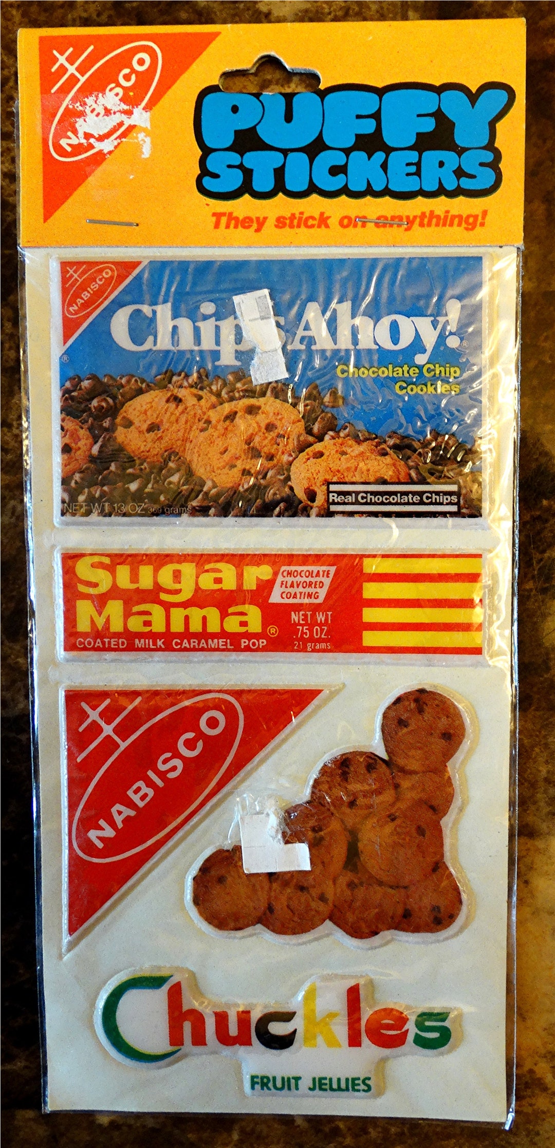 Nabisco Chips Ahoy Cookies, Sugar Mama, Chuckles Fruit Jellies Puffy