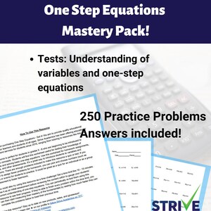 One Step Equations Mastery Pack