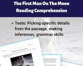 The First Man On The Moon Reading Comprehension Worksheet