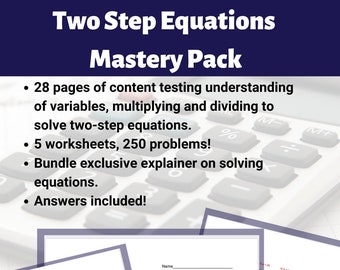 Two Step Equations Mastery Pack