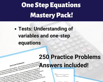 One Step Equations Mastery Pack