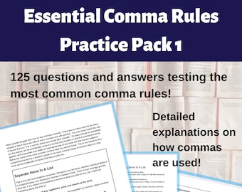 Essential Comma Rules Practice Pack 1