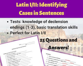 Latin I/II: Identifying Cases in Sentences - Set 1
