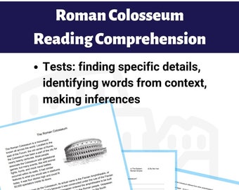 Roman Colosseum Reading Comprehension Worksheet