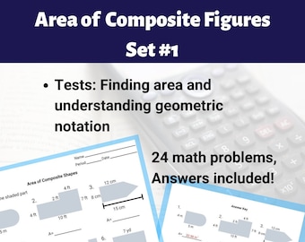 Area of Composite Figures Worksheet - Set #1