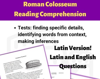 Roman Colosseum Reading Comprehension (Latin Versions)