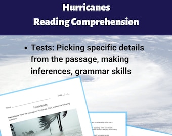 Hurricanes English Reading Comprehension Worksheet