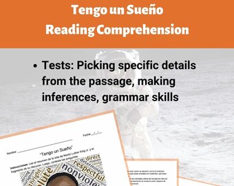 I Have A Dream Reading Comprehension Worksheet - Spanish Version