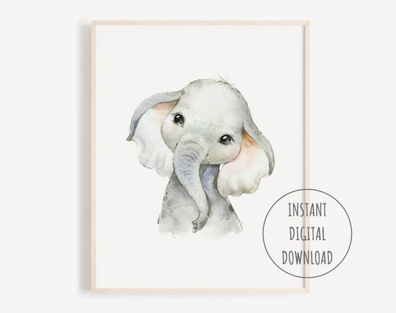 baby elephant wall art for nursery