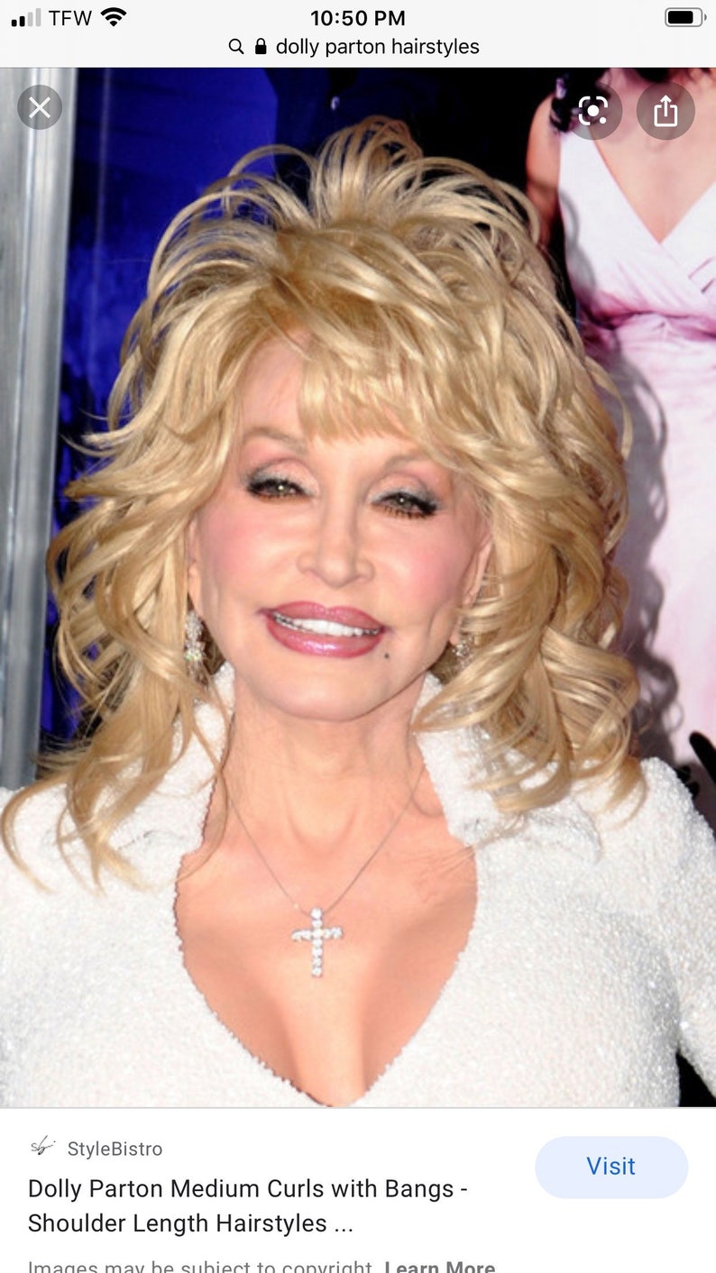 Custom Styled Dolly Parton Wig Shoulder Length Etsy