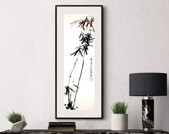 Bamboo Chinese Japanese ink painting office home decor wall art