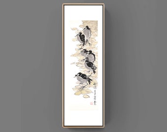 Autumn cool china japan ink painting sumie drawing home office decoration wall decoration