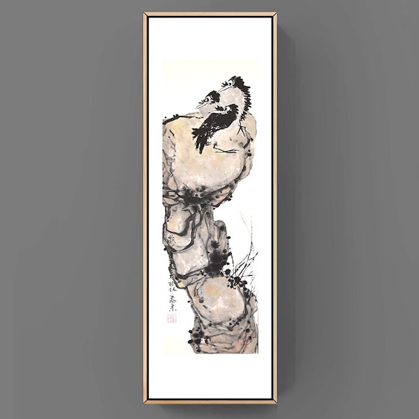 Tall Thin Art. Chinese Etsy