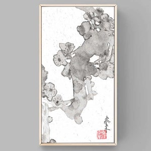 ink flower chinese ink painting Sumi-e painting office home decoration wall art