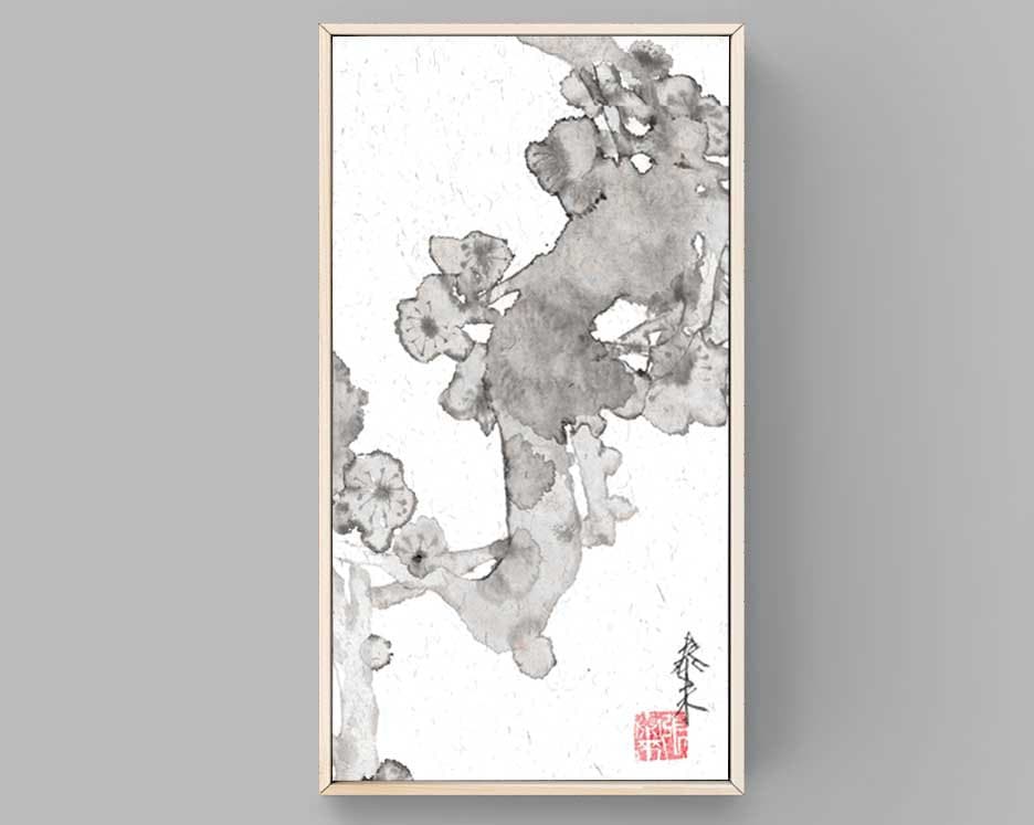 ink flower chinese ink painting Sumi-e painting office home decoration wall art