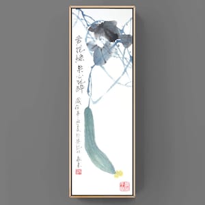 Cucumber Chinese Japanese ink painting office home decor wall art
