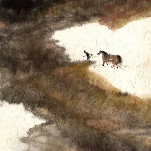 Go Home landscape japanese chinese ink painting chinese painting home house office deco wall art