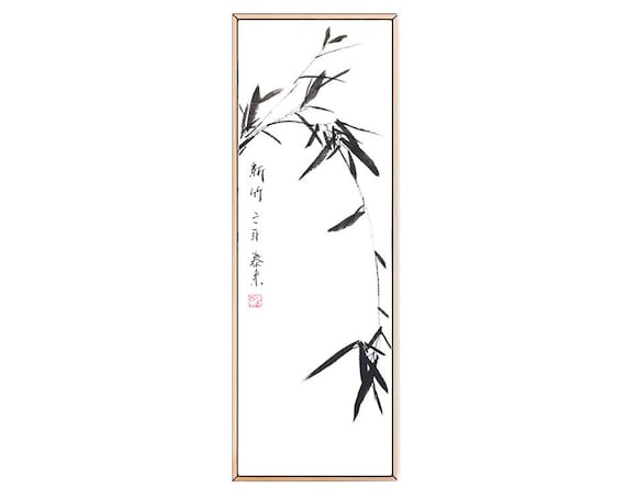 Bambus China Japan Tusche Malerei Sumi-e Painting Büro Dekortion Wohn  Dekoration Wand Kunst 