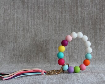 Rainbow Wristlet Keychain