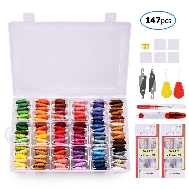 Embroidery Floss With Organizer Storage Box BASEIN 108 Colors Etsy