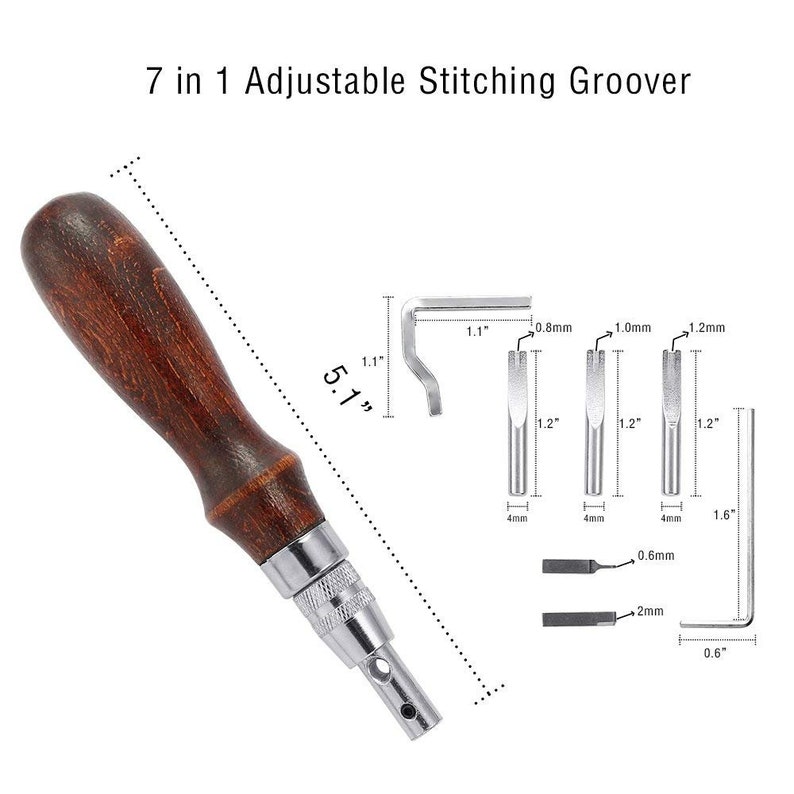 Leather Working Tools Kit with Instructions for Hand Sewing Etsy