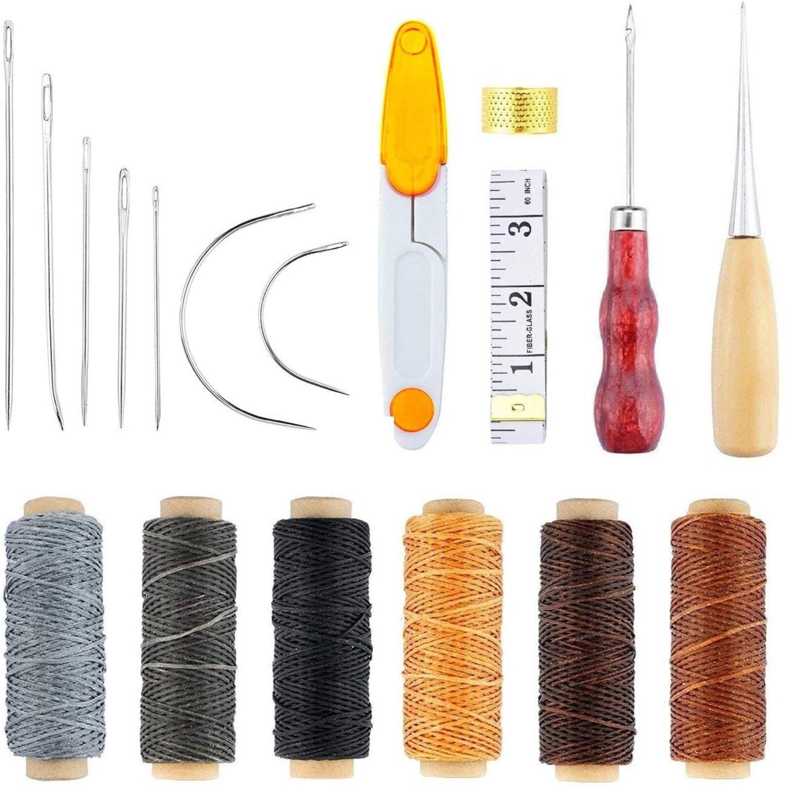 18 Pieces Leather Hand Sewing Tools Leather Craft Sewing Kit Etsy
