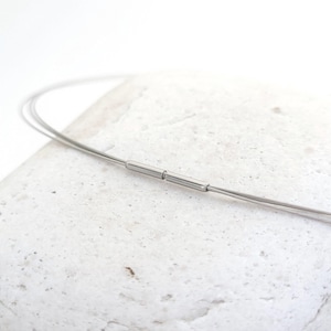 Roestvrijstalen ketting, 3 rijen, met bajonetsluiting, 45 cm