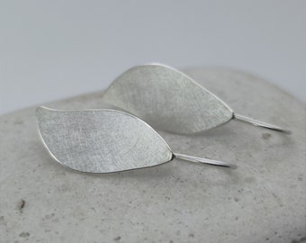 Statement silver ear hooks, petal earrings, minimalist, light, original Black Forest