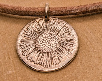 Flower statement pendant, bronze, Black Forest design