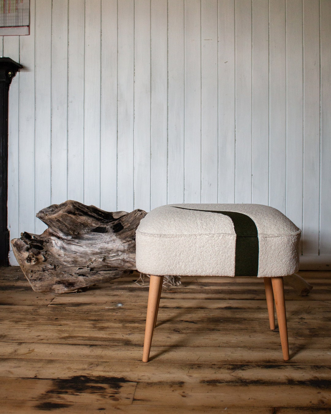 Mid Century Modern Style. Ottoman Footstool. Round Footstool. Pouf ...