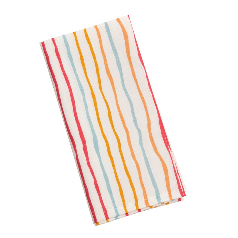 Stripy pastel colour cotton napkins, Colourful stripy cotton napkins, Bright and colourful modern napkins image 3