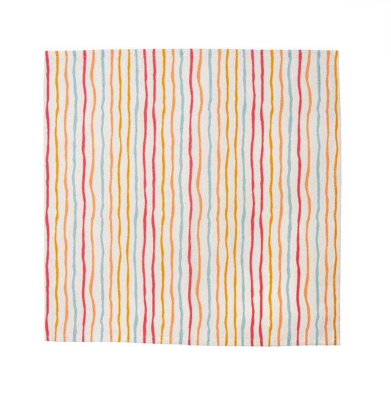 Stripy pastel colour cotton napkins, Colourful stripy cotton napkins, Bright and colourful modern napkins image 4