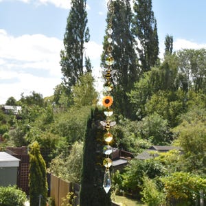 BEE and sunflower theme crystal glass sun / light catcher SUNCATCHER HANDMADE