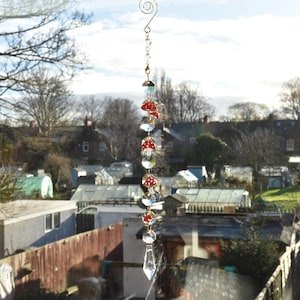 Fairy Faerie Toadstool, Mushroom, Funghi, Fly Agaric theme crystal glass sun / light catcher SUNCATCHER HANDMADE