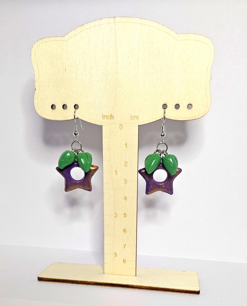 Stardrop Earrings | Stardew Valley Earrings | Video Game Earrings| Purple and Orange | Gamer Girl Earrings | Cosy Gamer Earrings bild 2