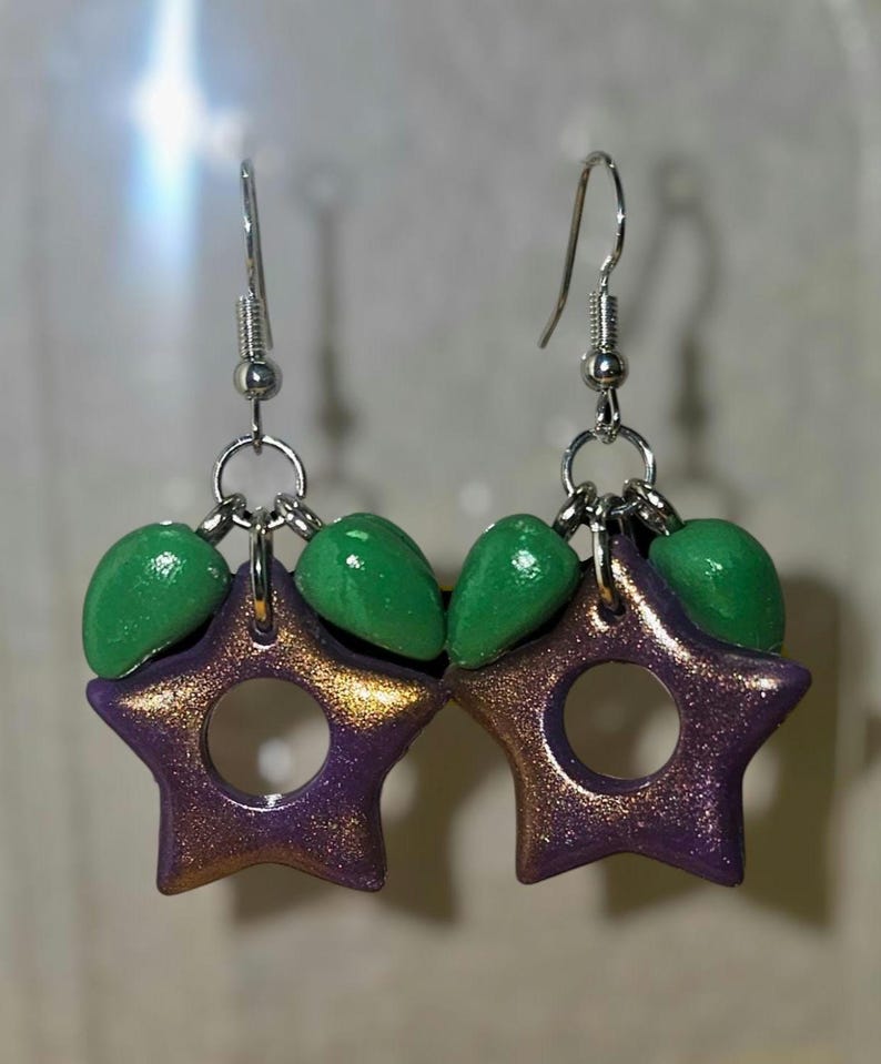 Stardrop Earrings | Stardew Valley Earrings | Video Game Earrings| Purple and Orange | Gamer Girl Earrings | Cosy Gamer Earrings bild 3