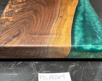 Finished Black Walnut River Board | Emerald & Medallion Epoxy