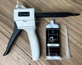 5 Minute Epoxy Cartridge | Black & Clear Quick Set Adhesive | Woodworking Repair Epoxy