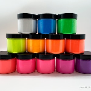 Neon Palette Mica Powder Pigments | Reclosable Jars | Perfect for Epoxy Resin, Candle Making & More! | FREE SHIPPING