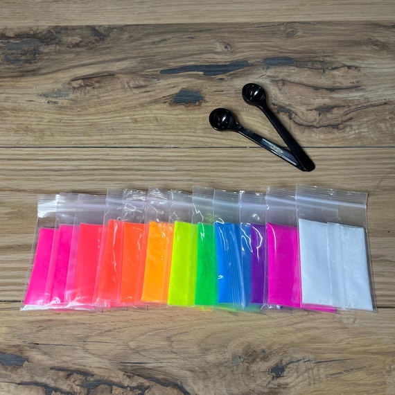 Neon Collection - Mica Powder Pigment - 12 Colors: Epoxy Resin, Candle Making (5/10 Gram Bags)
